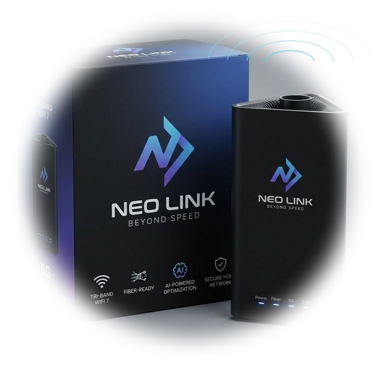 Neo Link Tri-Band WiFi 7 Air Connect Hardware and Box