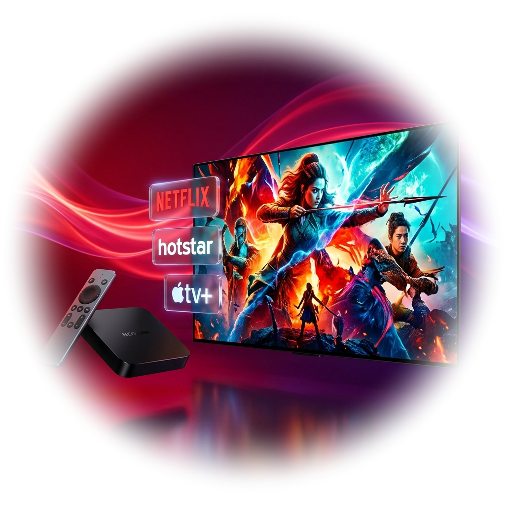 Neo Link AI Upscaler Pro 4K Cinema Device and Remote